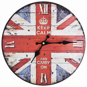 Zegar ścienny w stylu vintage, flaga UK, 30 cm - vidaXL