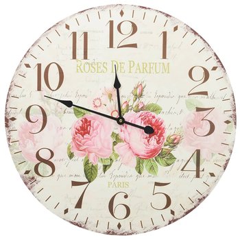 Zegar ścienny w stylu vintage, z kwiatami, 60 cm - vidaXL