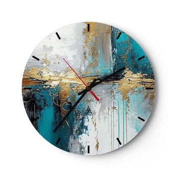 Zegar ścienny - Wszystko płynie - 40x40cm - Art Deco Sztuka Nowoczesny - Okrągły zegar ścienny - Nowoczeny Stylowy Zegar do salonu do kuchni - Cichy i Modny zegar - ARTTOR
