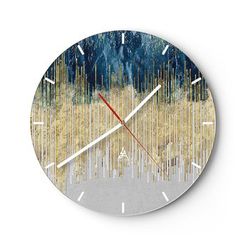 Zegar ścienny - Wyzłocona granica - 40x40cm - Sztuka Art Deco Współczesny - Okrągły zegar ścienny - Nowoczeny Stylowy Zegar do salonu do kuchni - Cichy i Modny zegar - ARTTOR