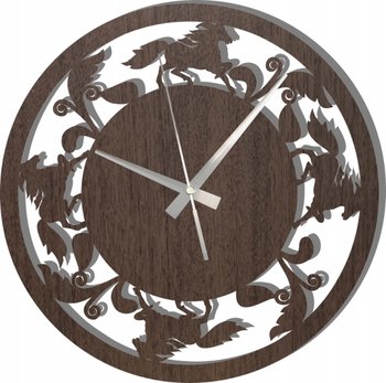 Zegar Ścienny z Końmi Galopujące Konie 35 cm - DrewnianyDecor