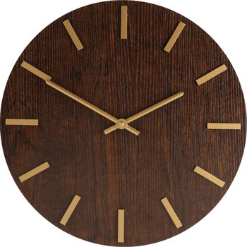 Zegar ścienny z minimalistyczną tarczą imitującą drewno, MDF, Ø 40 cm - Home Styling Collection