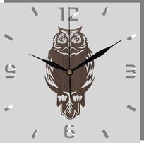 Zegar Ścienny z motymem Sowy Mądra Sowa 35 cm
