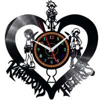 Zegar Ścienny Z Płyty Winylowej Kingdom Hearts Motyw Gra Fantasy Disney Retro Winyl Designerski Dekoracyjny Marka Evevo