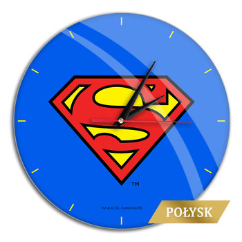 Zegar Ścienny Z Połyskiem Superman 001 DC Niebieski - ERT Group
