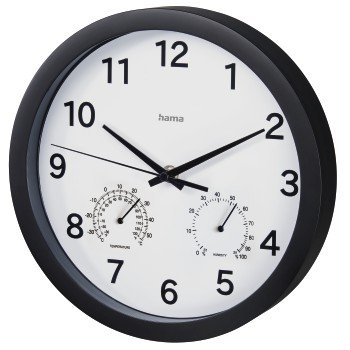 Zegar ścienny z termo i higrometrem, Pure plus, 25cm - Hama