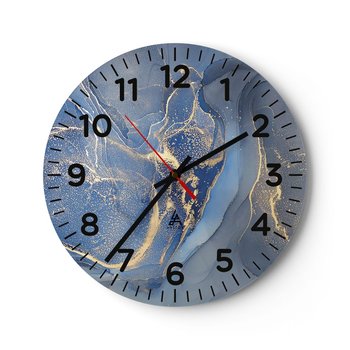 Zegar ścienny - Złoty pył - 30x30cm - Abstrakcja Sztuka Nowoczesny Wzór - Okrągły zegar ścienny - Nowoczeny Stylowy Zegar do salonu do kuchni - Cichy i Modny zegar - ARTTOR