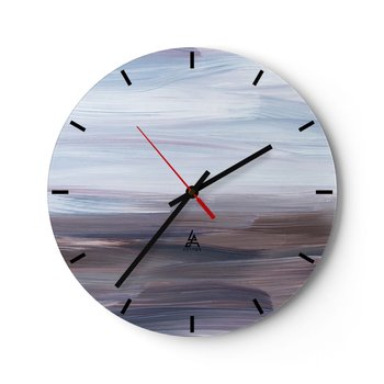 Zegar ścienny - Żywioły: woda - 40x40cm - Farba Sztuka Minimalizm - Okrągły zegar ścienny - Nowoczeny Stylowy Zegar do salonu do kuchni - Cichy i Modny zegar - ARTTOR