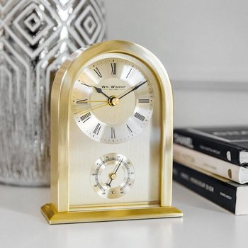 Zegar Stojący Złoty Metalowy Z Termometrem Klasyczny - Inny producent