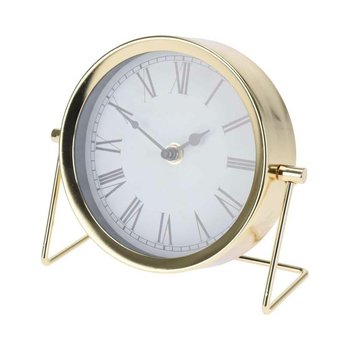 Zegar stołowy metalowy złoty Glamour - H&S Decoration