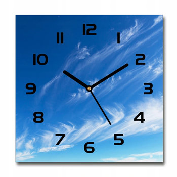 Zegar szklany kwadratowy Niebieskie niebo 30x30 cm - Inny producent