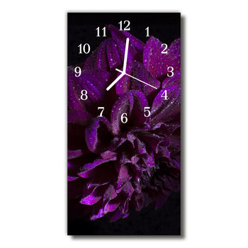 Zegar szklany Kwiaty Piwonia rosa purpurowy - Tulup