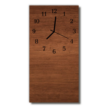 Zegar szklany pionowy Deski drewniane brązowy - Tulup