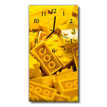 Zegar szklany pionowy Klocki lego żółty - Tulup