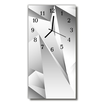Zegar szklany pionowy Sztuka Grafika 3d biały - Tulup