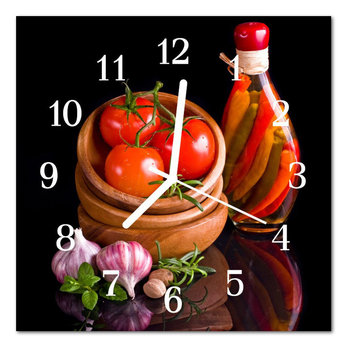 Zegar szklany ścienny Cichy Czosnek pomidor  - Tulup