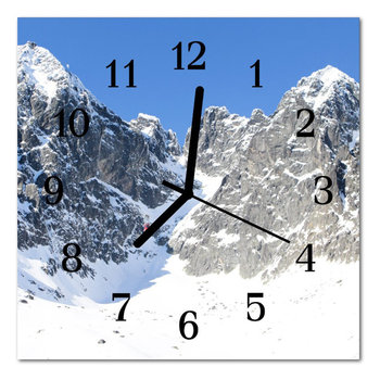 Zegar szklany ścienny Cichy Góry Zimą Krajobraz - Tulup