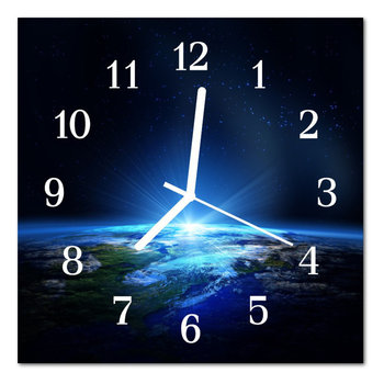 Zegar szklany ścienny Cichy Kosmos ziemia  - Tulup
