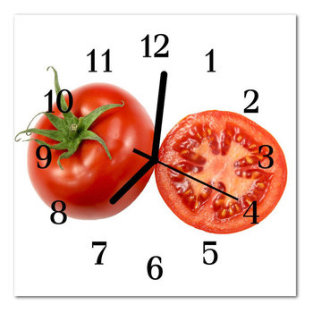 Zegar szklany ścienny Cichy Pomidory Kuchnia - Tulup