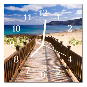 Zegar szklany ścienny Morze na plaży Krajobraz - Tulup