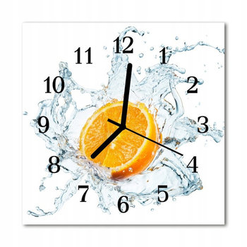 Zegar szklany ścienny z cichym mechanizmem - Woda pomarańczowa Woda 30x30 - Inny producent