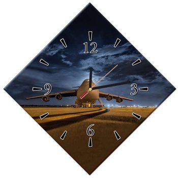 Zegar Wielki samolot Lotnisko, 42x42cm - ZeSmakiem