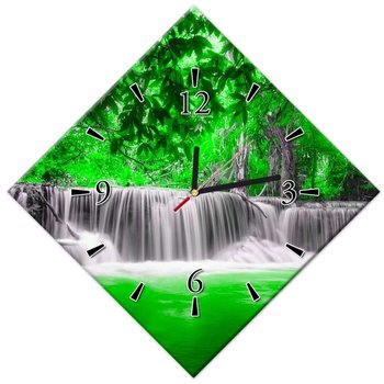 Zegar Zielony wodospad Kaskada, 42x42cm - ZeSmakiem
