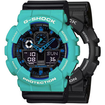 Zegarek Casio G-Shock SET GA-100-1A2ER + BEZEL 10410475 + PASEK 10347688 20BAR - Casio