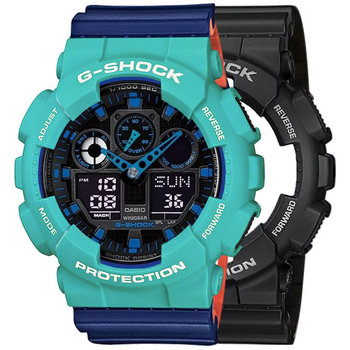 Zegarek Casio G-Shock SET GA-100-1A2ER + BEZEL 10410475 + PASEK 10527467 20BAR - Casio