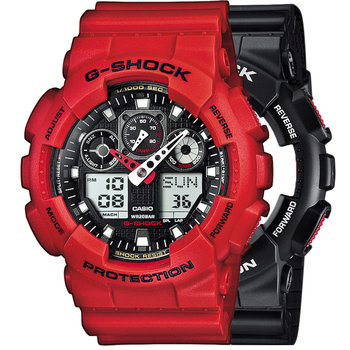 Zegarek Casio G-Shock SET GA-100-1A4ER + BEZEL 10395289 + PASEK 10395226 20BAR - Casio