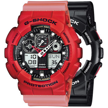 Zegarek Casio G-Shock SET GA-100-1A4ER + BEZEL 10395289 + PASEK 10498150 20BAR - Casio
