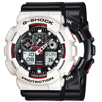 Zegarek Casio G-Shock SET GA-100-1A4ER + BEZEL 10395292 + PASEK 10347688 20BAR - Casio