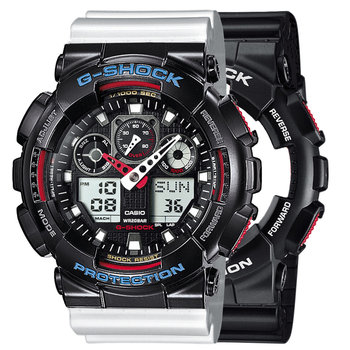 Zegarek Casio G-Shock SET GA-100-1A4ER + BEZEL 10407691 + PASEK 10347710 20BAR - Casio