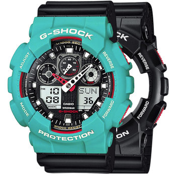 Zegarek Casio G-Shock SET GA-100-1A4ER + BEZEL 10410475 + PASEK 10347688 20BAR - Casio