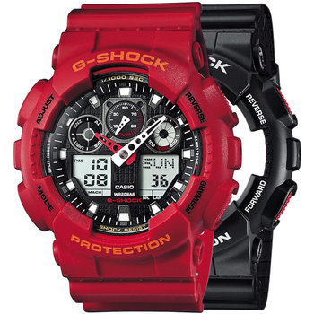 Zegarek Casio G-Shock SET GA-100-1A4ER + BEZEL 10441433 + PASEK 10395226 20BAR - Casio