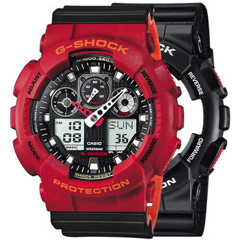 Zegarek Casio G-Shock SET GA-100-1A4ER + BEZEL 10441433 + PASEK 10577142 20BAR - Casio