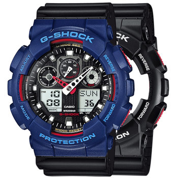 Zegarek Casio G-Shock SET GA-100-1A4ER + BEZEL 10527398 + PASEK 10347688 20BAR - Casio