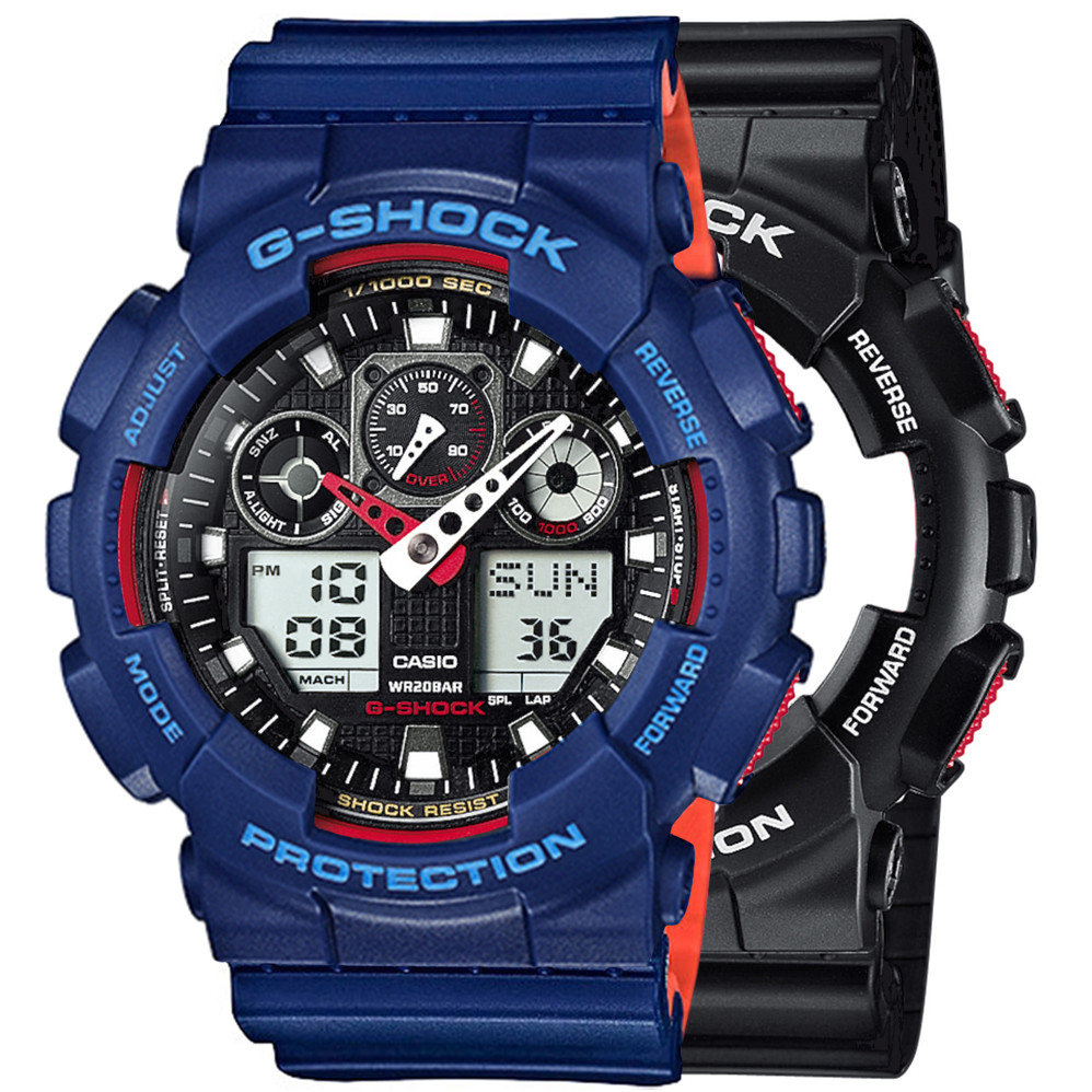 Casio G-Shock GA-100-1A4ER Magnetisch weerstand Horloge (Altijd de