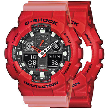 Zegarek Casio G-Shock SET GA-100B-4AER + BEZEL 10395289 + PASEK 10498150 20BAR - Casio