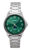 Zegarek Casio Standard Analog Moon Phase Stainless Steel Green Dial Quartz MTP-M110D-3AV Men's Watch Casio
