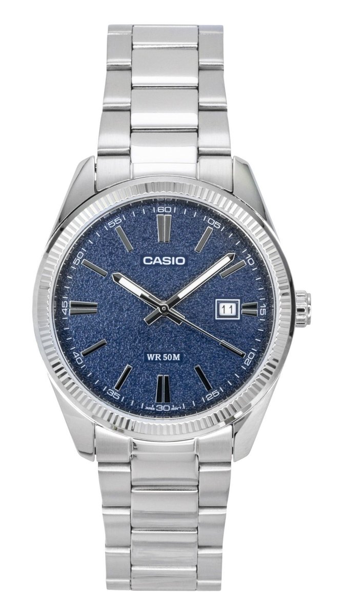 Casio Zegarek Casio Standard Analog Stainless Steel Blue Dial Quartz MTP-1302DA-2A1V Men's Watch