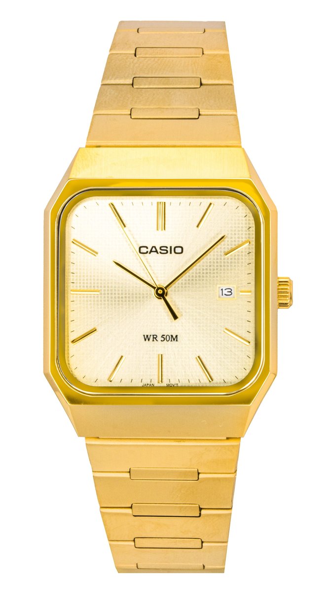 Casio Zegarek Casio Standard Analog Stainless Steel Gold Dial Quartz MTP-B185G-9AV Men's Watch