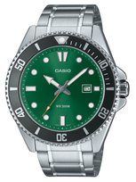 Zegarek Casio Standard Analog Stainless Steel Green Dial Quartz MDV-107D-3A2V 200M Men's Watch Casio