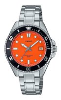Zegarek Casio Standard Analog Stainless Steel Orange Dial Quartz MDV-10D-4A1V Men's Watch Casio