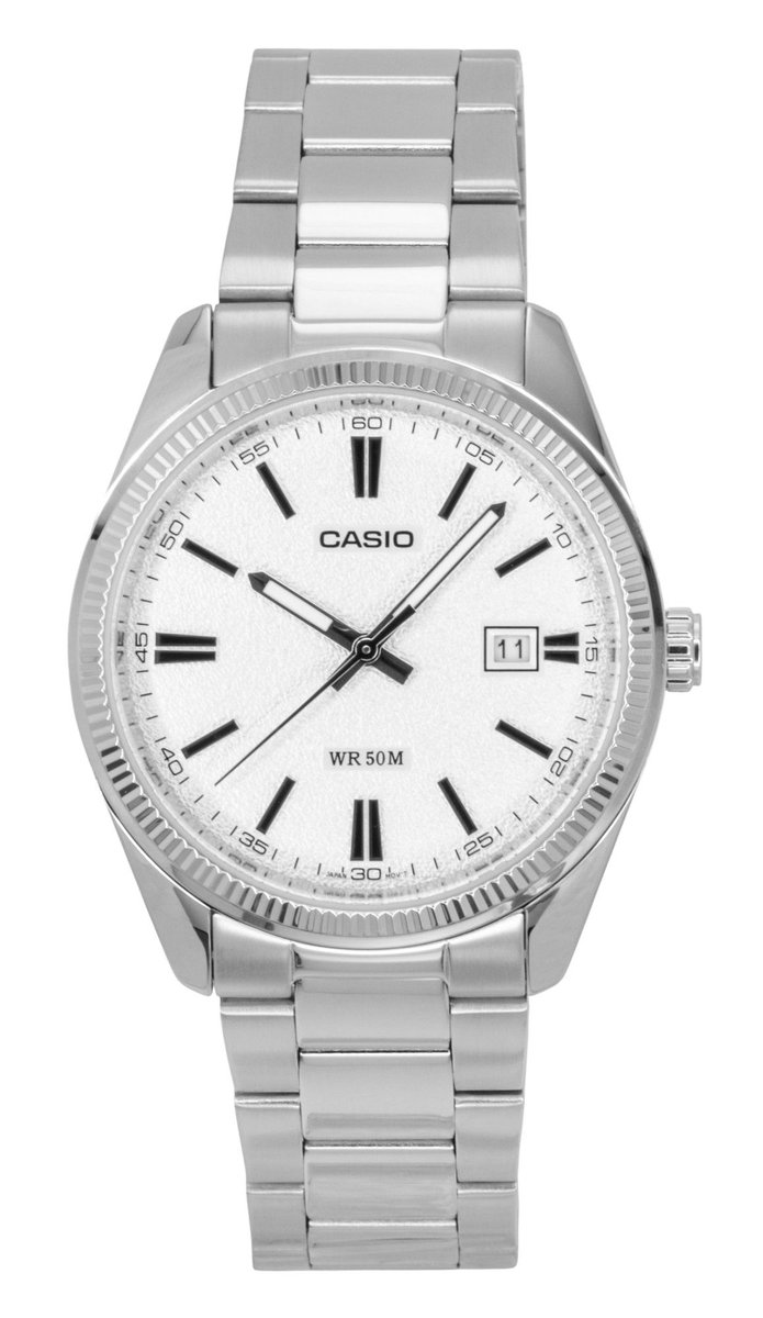 Casio Zegarek Casio Standard Analog Stainless Steel White Dial Quartz MTP-1302DA-7AV Unisex Watch