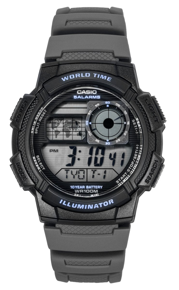 Casio AE1200WHUB-8AV: L'Orologio Digitale Multifunzione Con Mappa Del Mondo E Batteria 10 Anni - 2