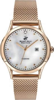 Zegarek damski BEVERLY HILLS BP3226C.420 różowe złoto fashion z diamentami - BEVERLY HILLS POLO CLUB