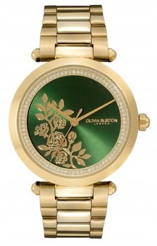 Zegarek damski OLIVIA BURTON 24000043 zielony fashion kwiaty na tarczy - OLIVIA BURTON