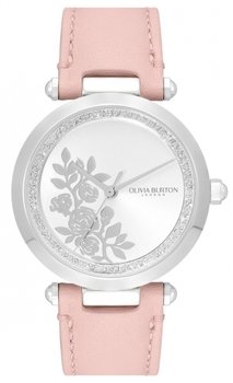 Zegarek damski OLIVIA BURTON 24000046 różowy fashion kwiaty na tarczy - OLIVIA BURTON