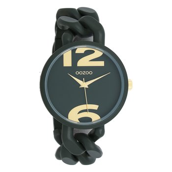 Zegarek damski Oozoo Timepieces analogowy plastikowy ciemnozielony UOC11269 - Oozoo